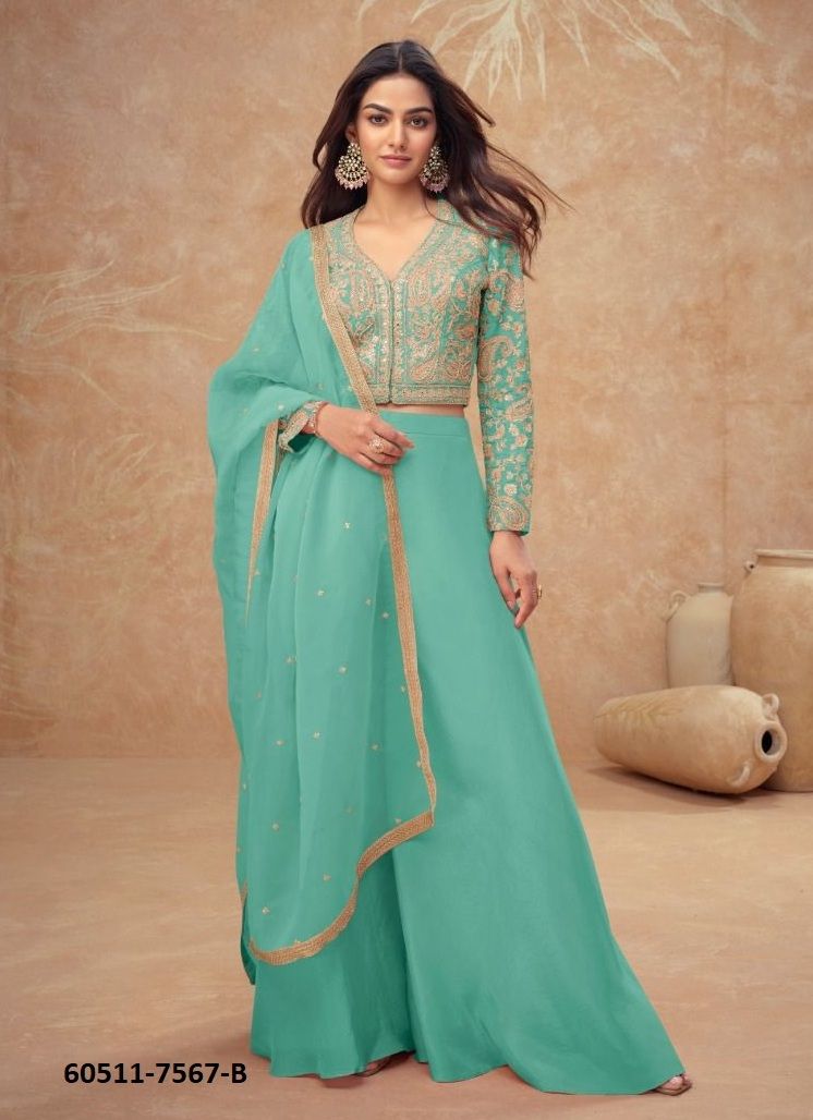 NOOR - Catalog # 60511 (Set of 3 Indo-Western Outfits) MADE IN INDIA BY GULKAYRA DESIGNER