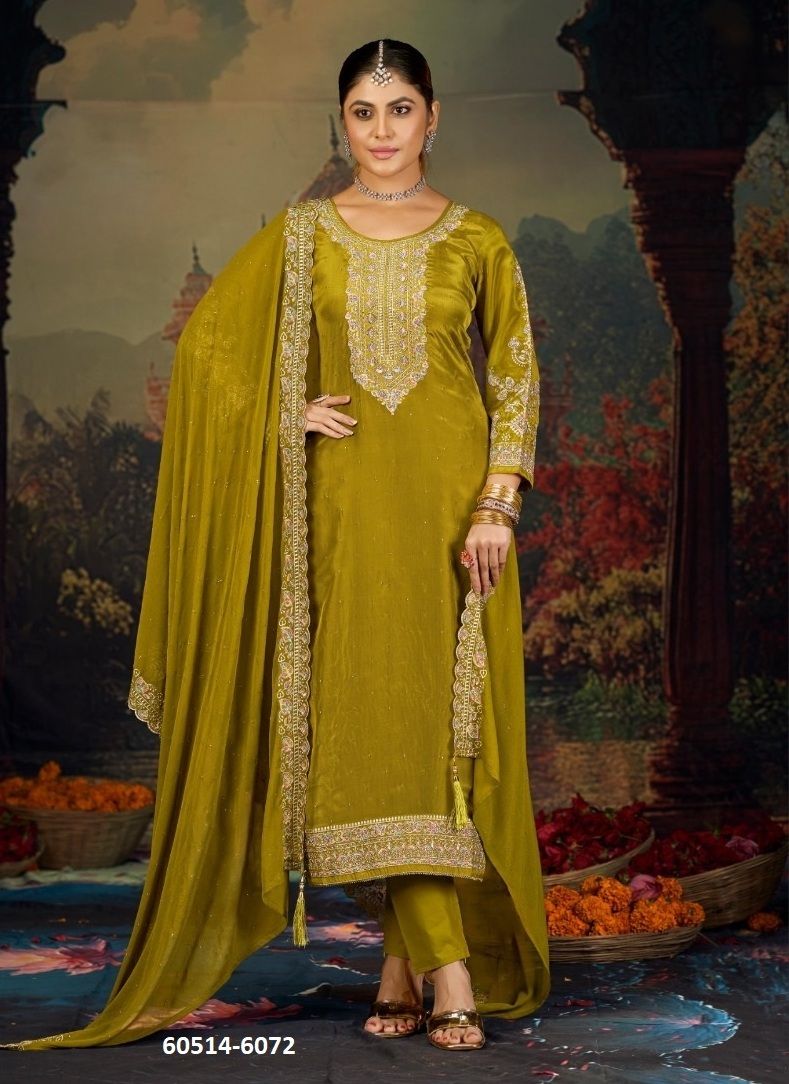 APEKSHA - Catalog # 60514 (Set of 4 Semi-Stitched / Un-Stitched Suits) MADE IN INDIA BY KALARANG