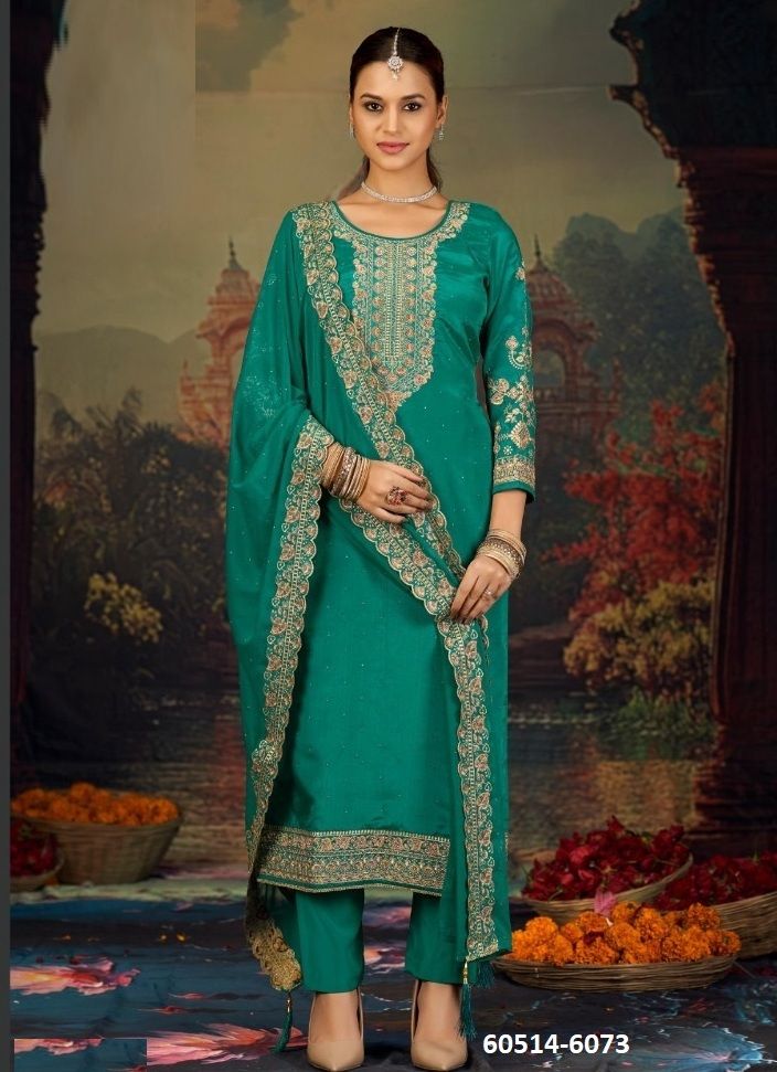 APEKSHA - Catalog # 60514 (Set of 4 Semi-Stitched / Un-Stitched Suits) MADE IN INDIA BY KALARANG