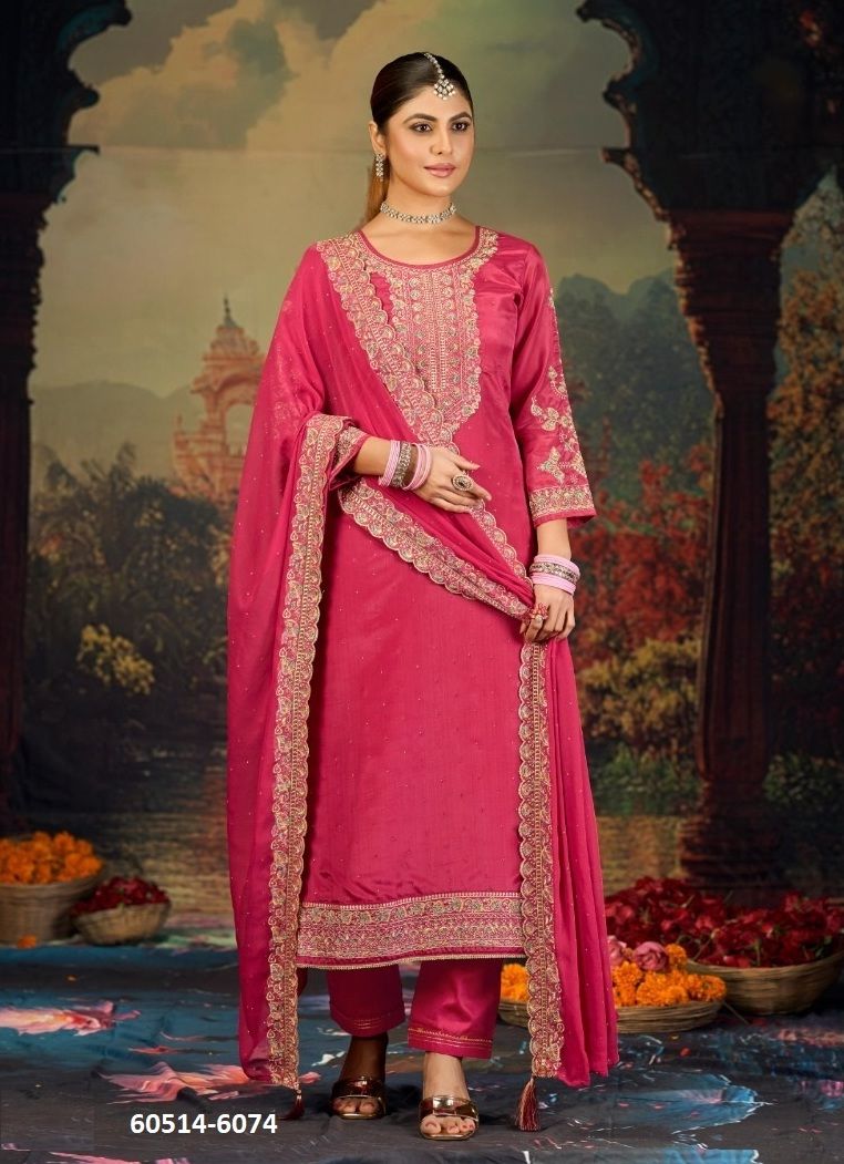 APEKSHA - Catalog # 60514 (Set of 4 Semi-Stitched / Un-Stitched Suits) MADE IN INDIA BY KALARANG