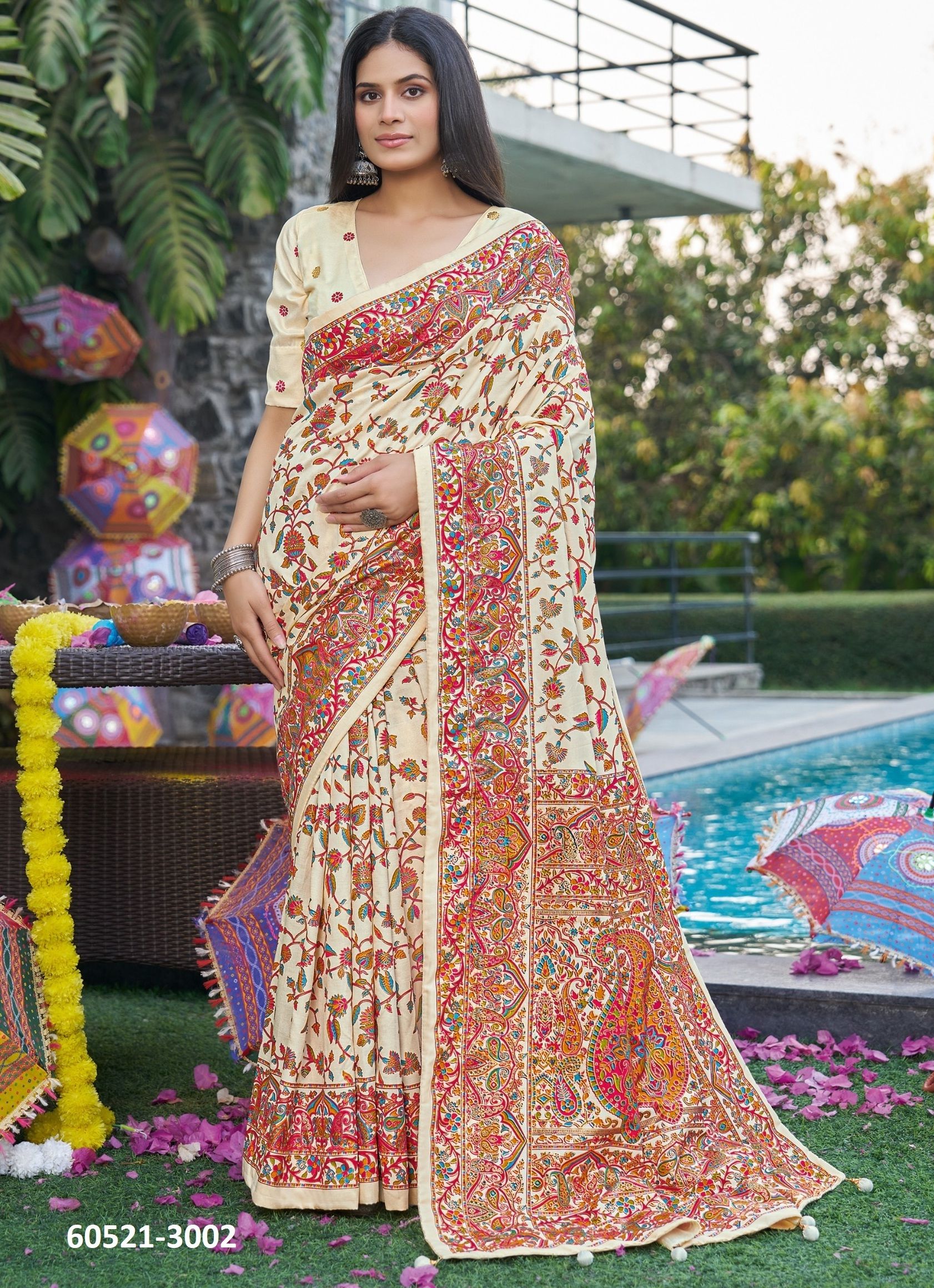 PASHMINA 3 - Catalog # 60521 (Set of 2 Sarees) MADE IN INDIA BY SHUBH SHREE CREATIONS PASHMINA 3 - Catalog # 60521 (Set of 2 Sarees) MADE IN INDIA BY SHUBH SHREE CREATIONS