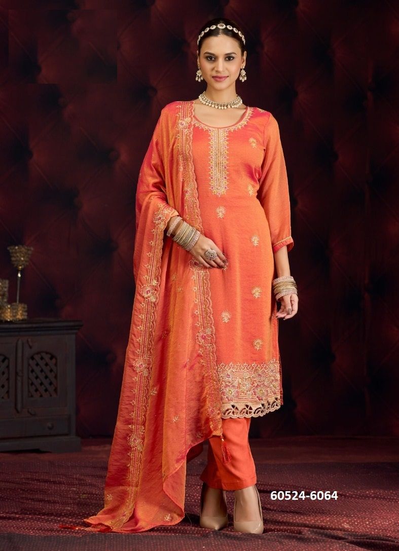 KASHISH - Catalog # 60524 (Set of 4 Semi-Stitched / Un-Stitched Suits) MADE IN INDIA BY KALARANG
