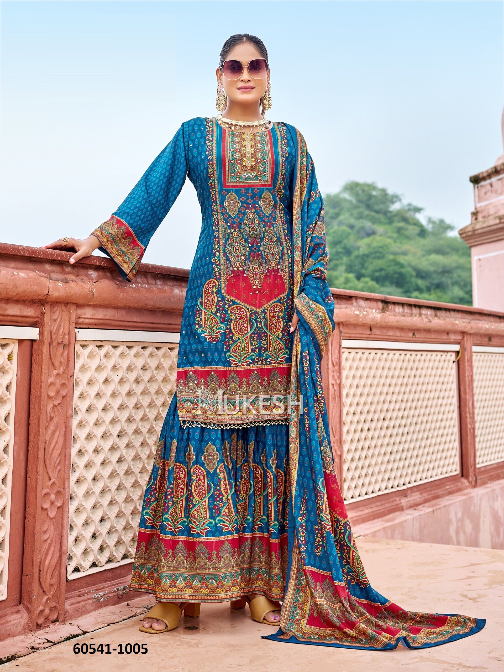 NOOR PAKISTANI - Catalog # 60541 (Set of 6 Readymade Salwar Suits) MADE IN INDIA BY MUKESH