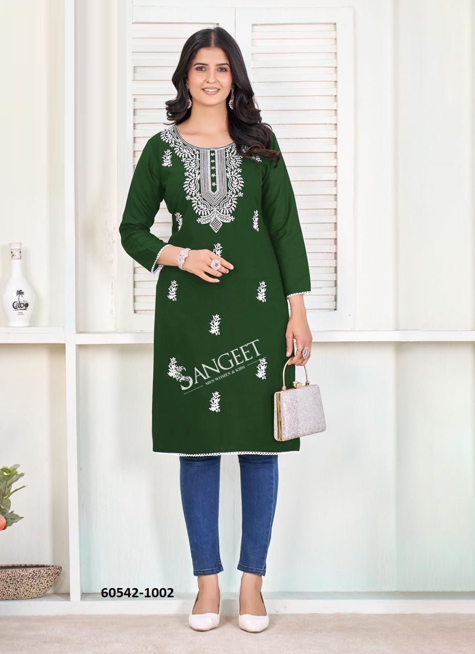 VANISKA - Catalog # 60542 (Set of 6 Readymade Women's Kurtis / Tops) MADE IN INDIA BY SANGEET VANISKA - Catalog # 60542 (Set of 6 Readymade Women's Kurtis / Tops) MADE IN INDIA BY SANGEET