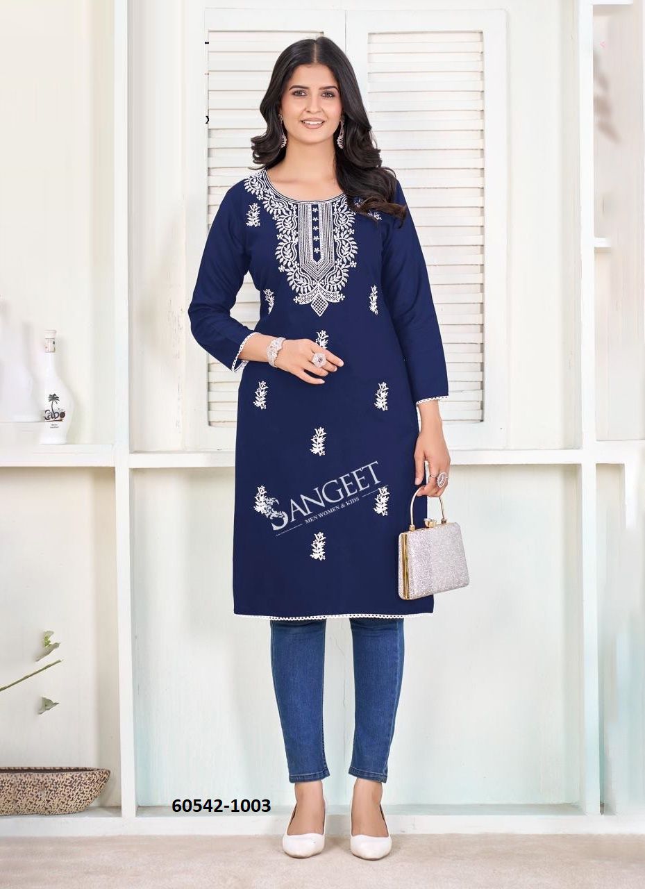 VANISKA - Catalog # 60542 (Set of 6 Readymade Women's Kurtis / Tops) MADE IN INDIA BY SANGEET VANISKA - Catalog # 60542 (Set of 6 Readymade Women's Kurtis / Tops) MADE IN INDIA BY SANGEET