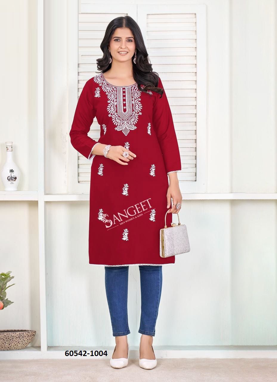 VANISKA - Catalog # 60542 (Set of 6 Readymade Women's Kurtis / Tops) MADE IN INDIA BY SANGEET VANISKA - Catalog # 60542 (Set of 6 Readymade Women's Kurtis / Tops) MADE IN INDIA BY SANGEET