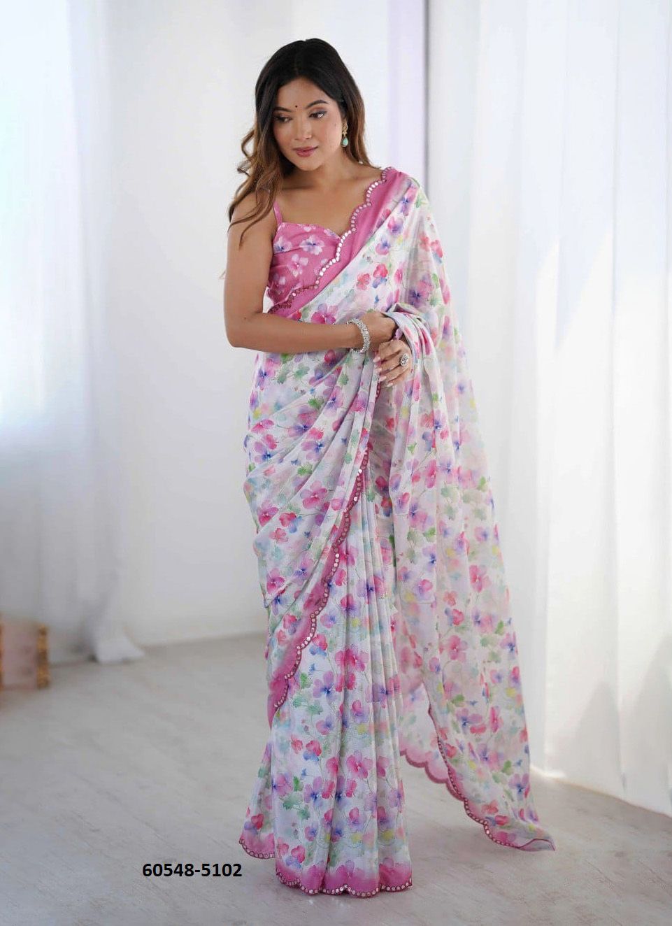 RAAS - Catalog # 60548 (Set of 6 Sarees) MADE IN INDIA BY DESI MUSE