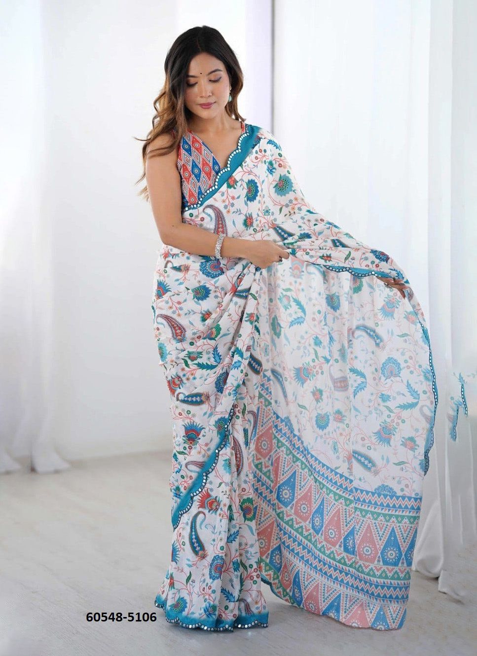 RAAS - Catalog # 60548 (Set of 6 Sarees) MADE IN INDIA BY DESI MUSE