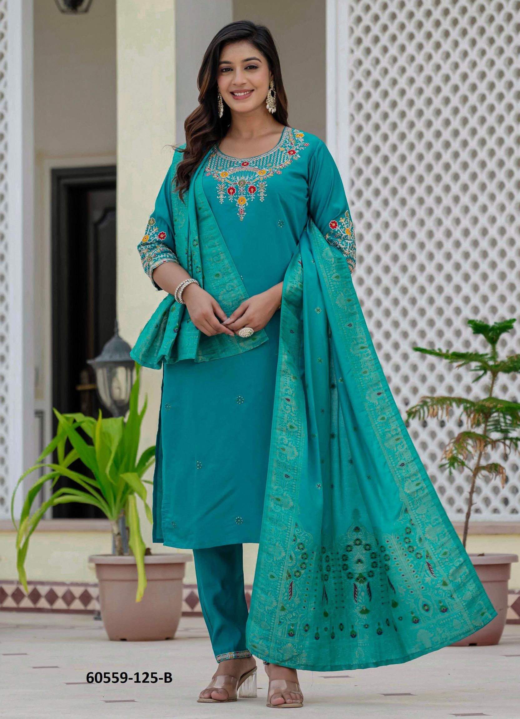 SERIES 125 - Catalog # 60559 (Set of 3 Readymade Salwar Suits) MADE IN INDIA BY AABHARAN