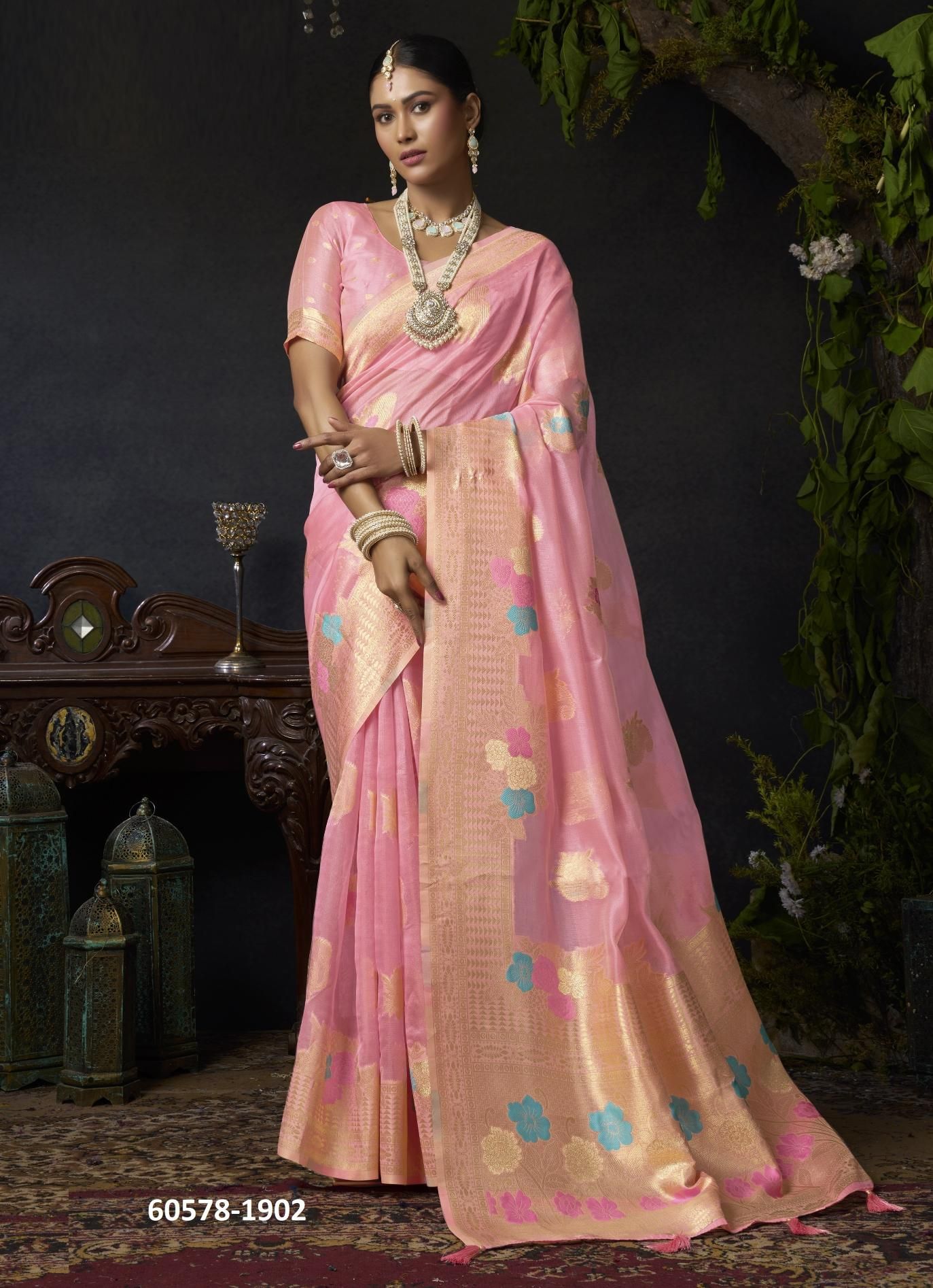 SUNDARI - Catalog # 60578 (Set of 4 Sarees) MADE IN INDIA BY GOBUNI SUNDARI - Catalog # 60578 (Set of 4 Sarees) MADE IN INDIA BY GOBUNI