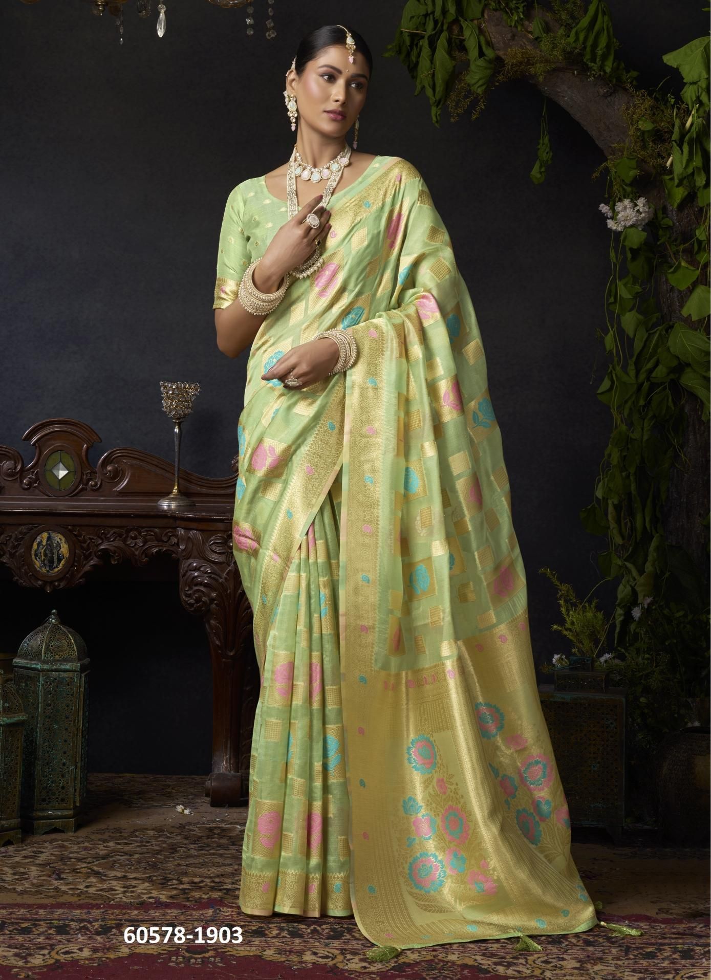 SUNDARI - Catalog # 60578 (Set of 4 Sarees) MADE IN INDIA BY GOBUNI SUNDARI - Catalog # 60578 (Set of 4 Sarees) MADE IN INDIA BY GOBUNI