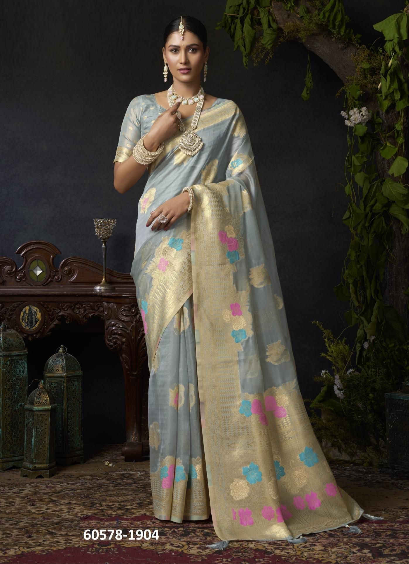 SUNDARI - Catalog # 60578 (Set of 4 Sarees) MADE IN INDIA BY GOBUNI SUNDARI - Catalog # 60578 (Set of 4 Sarees) MADE IN INDIA BY GOBUNI