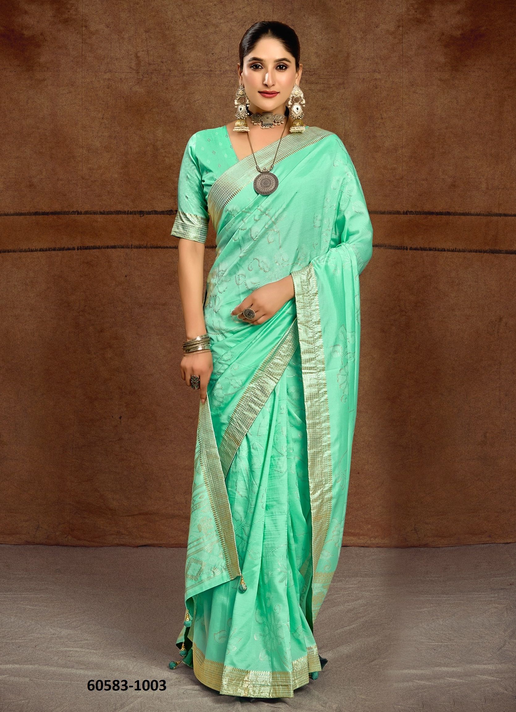 TISHNA - Catalog # 60583 (Set of 6 Sarees) MADE IN INDIA BY JAGRAASA