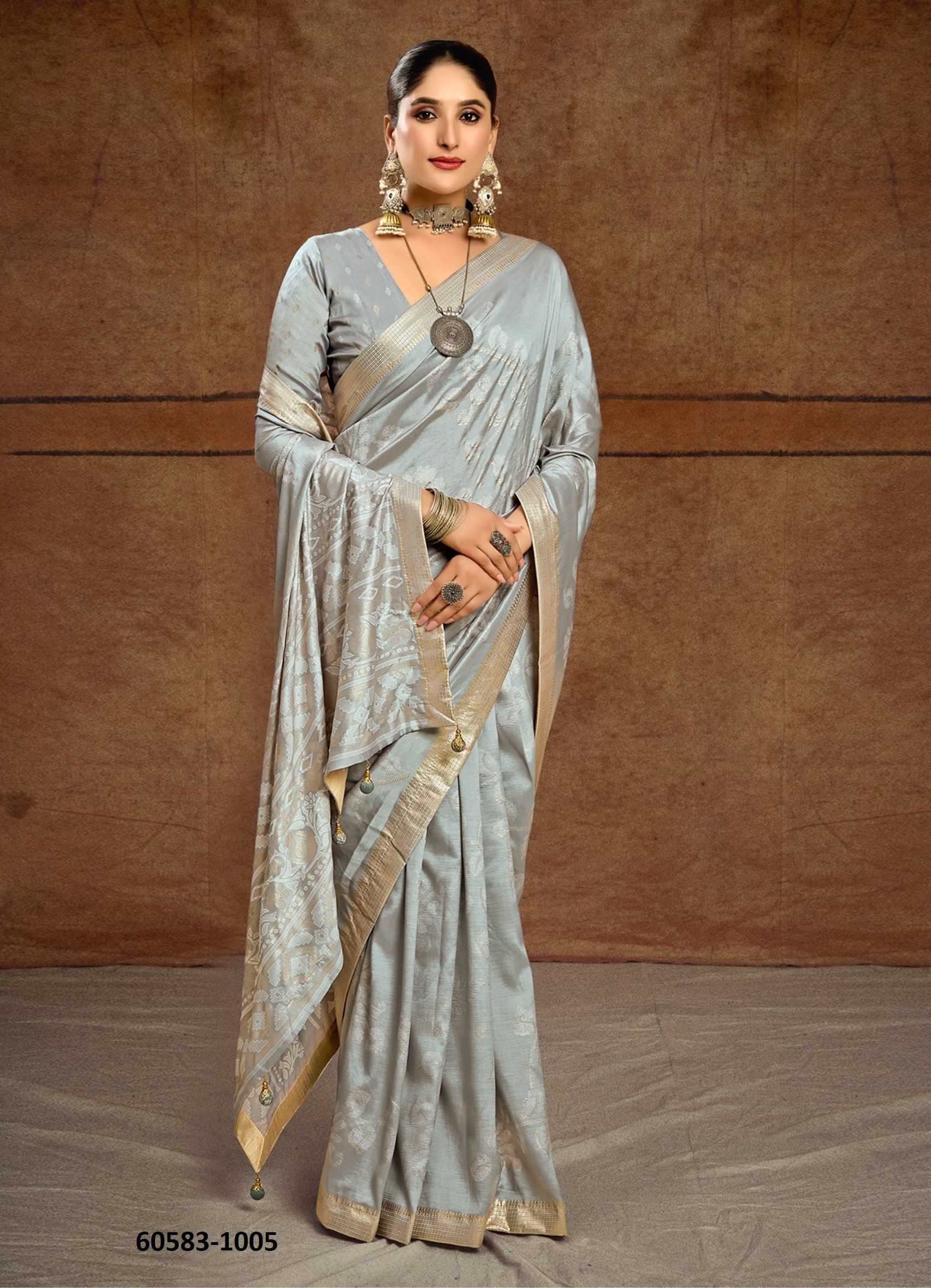 TISHNA - Catalog # 60583 (Set of 6 Sarees) MADE IN INDIA BY JAGRAASA