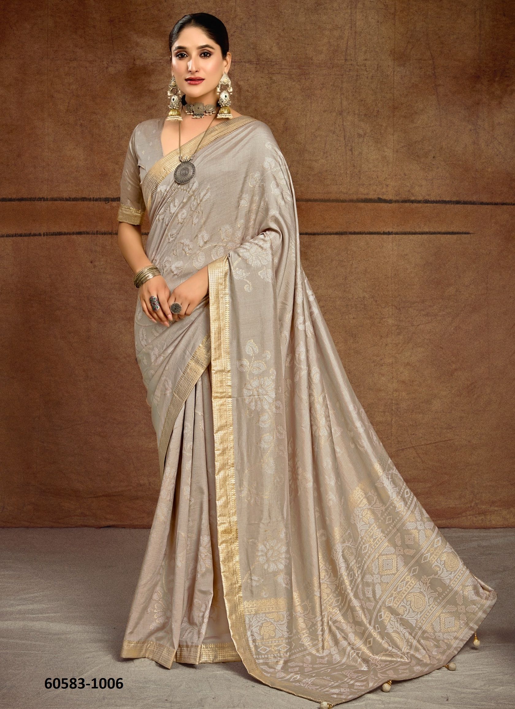 TISHNA - Catalog # 60583 (Set of 6 Sarees) MADE IN INDIA BY JAGRAASA