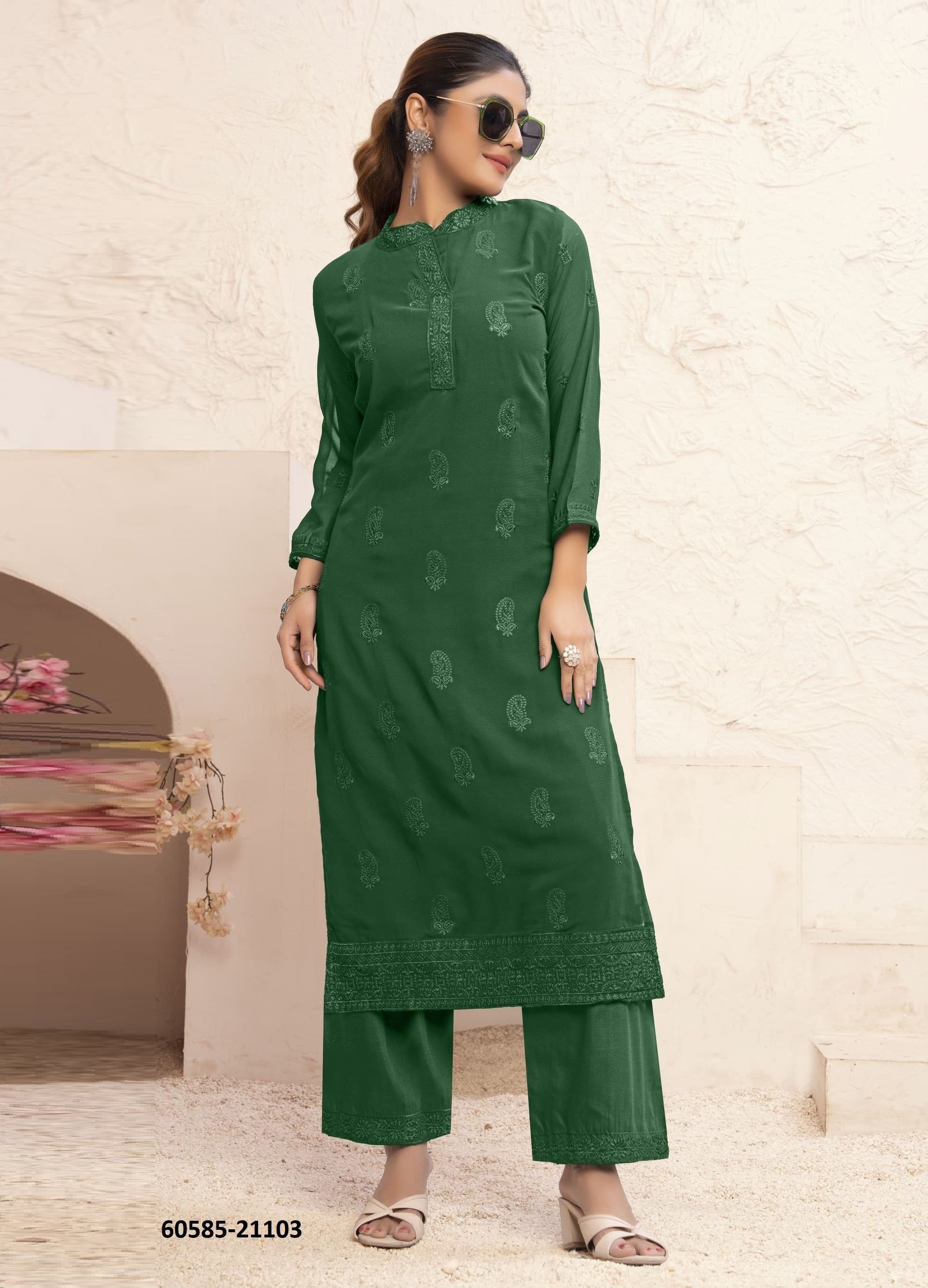 VANI - Catalog # 60585 (Set of 3 Tops With Bottoms) MADE IN INDIA BY MEHERIYA VANI - Catalog # 60585 (Set of 3 Tops With Bottoms) MADE IN INDIA BY MEHERIYA