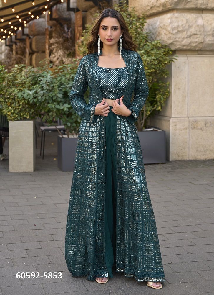 RUBAL - Catalog # 60592 (Set of 4 Indo-Western Outfits) MADE IN INDIA BY SAYURI DESIGNER