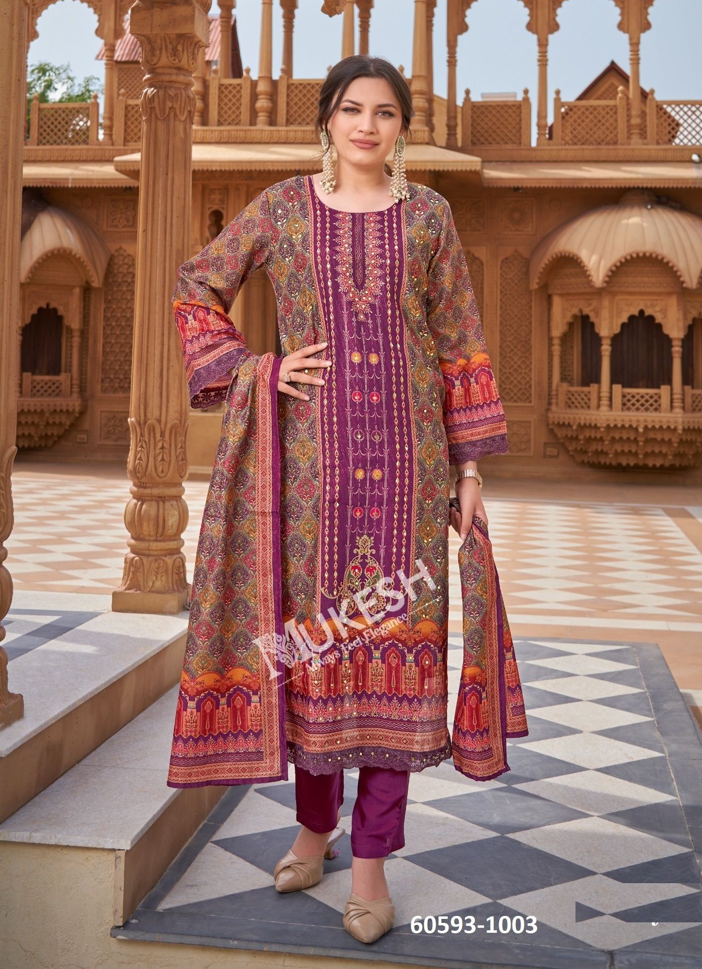 SHIBRA - Catalog # 60593 (Set of 5 Readymade Salwar Suits) MADE IN INDIA BY MEHERIYA