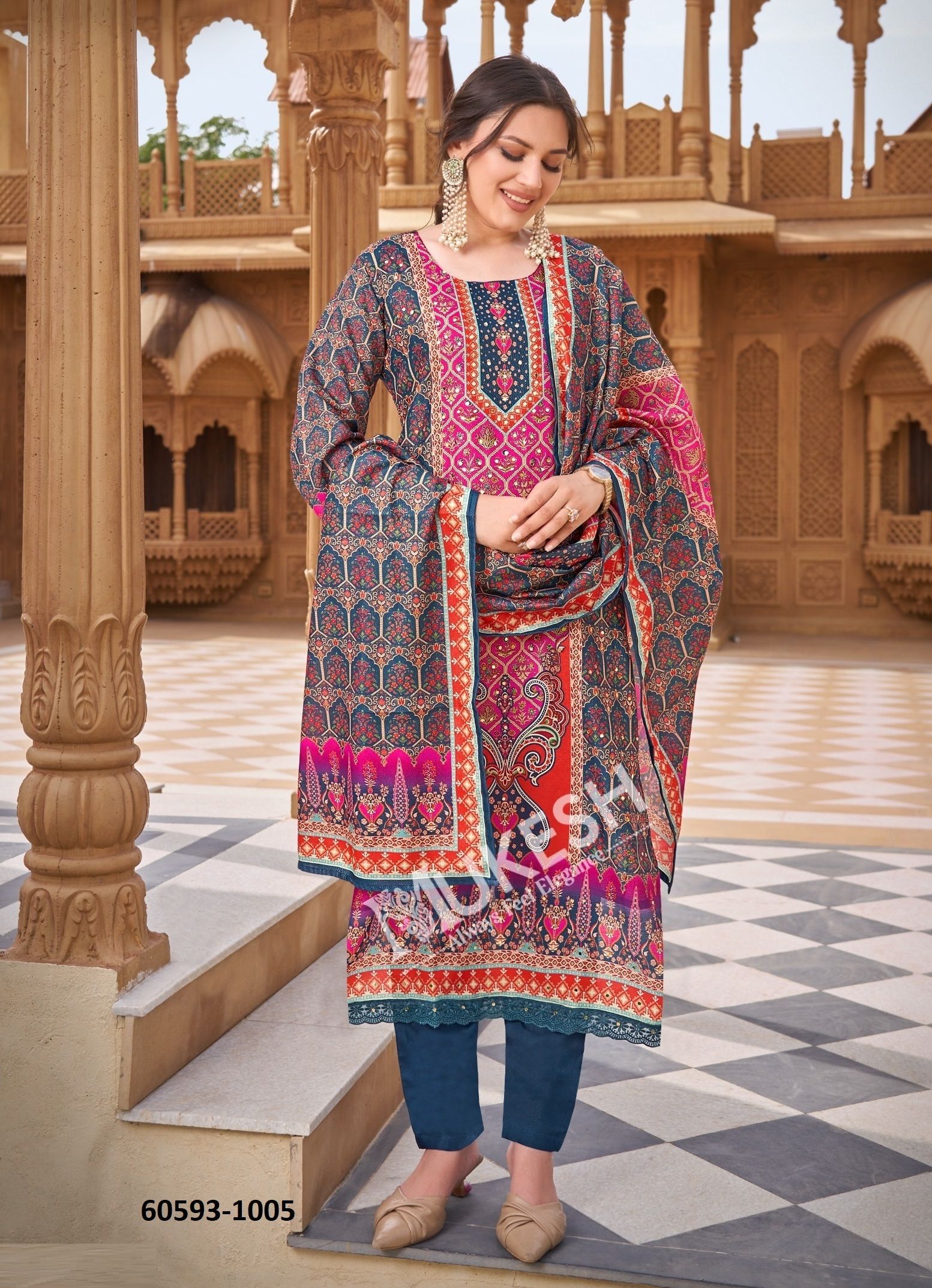SHIBRA - Catalog # 60593 (Set of 5 Readymade Salwar Suits) MADE IN INDIA BY MEHERIYA