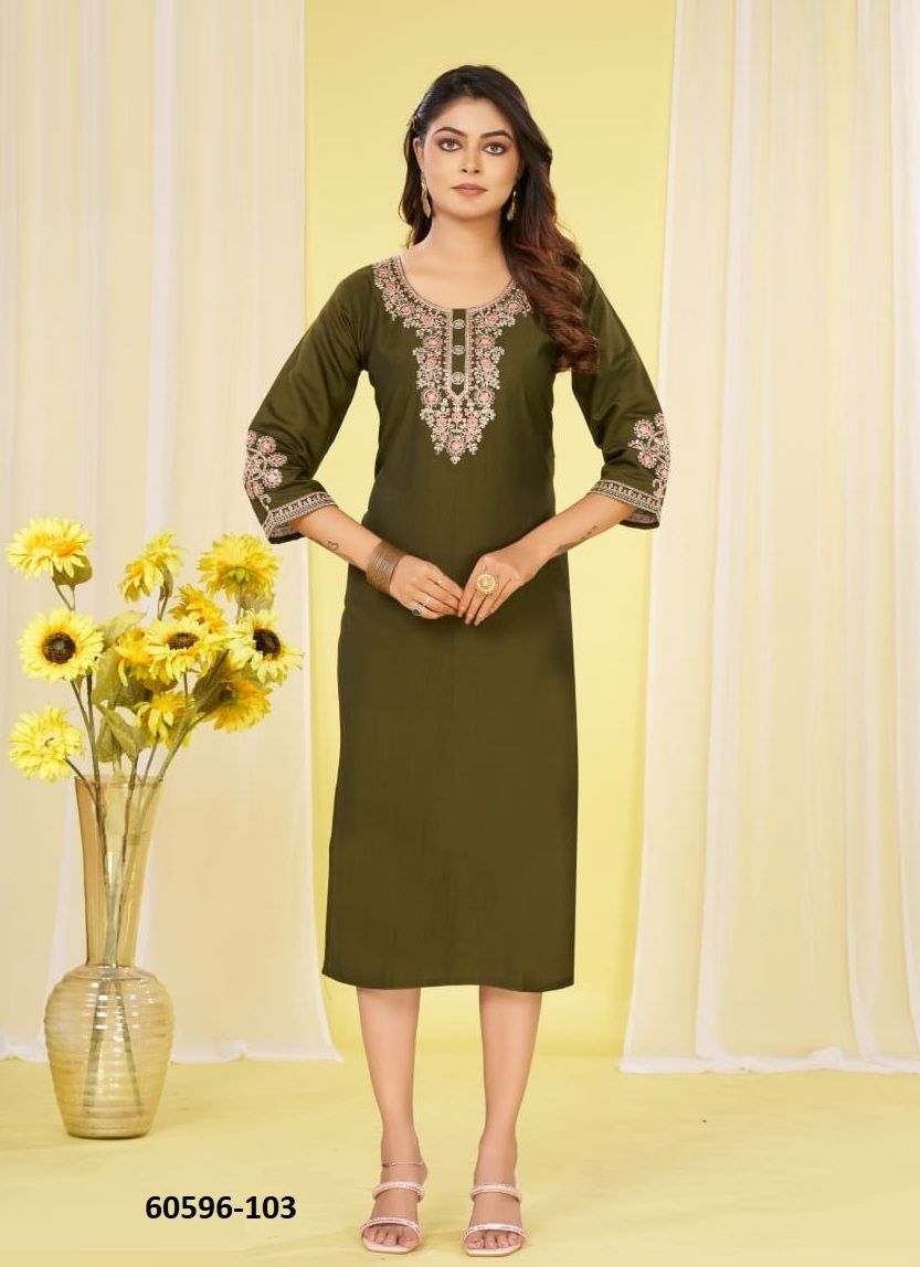STYAVATI - Catalog # 60596 (Set of 6 Readymade Women's Kurtis / Tops) MADE IN INDIA BY DEE CEE