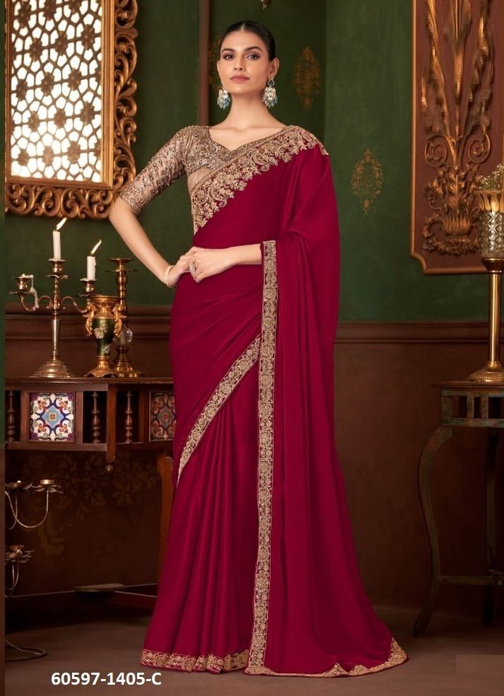COLORS OF 1405 - Catalog # 60597 (Set of 6 Sarees) MADE IN INDIA BY THE FASHION HUB