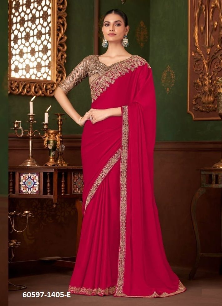 COLORS OF 1405 - Catalog # 60597 (Set of 6 Sarees) MADE IN INDIA BY THE FASHION HUB