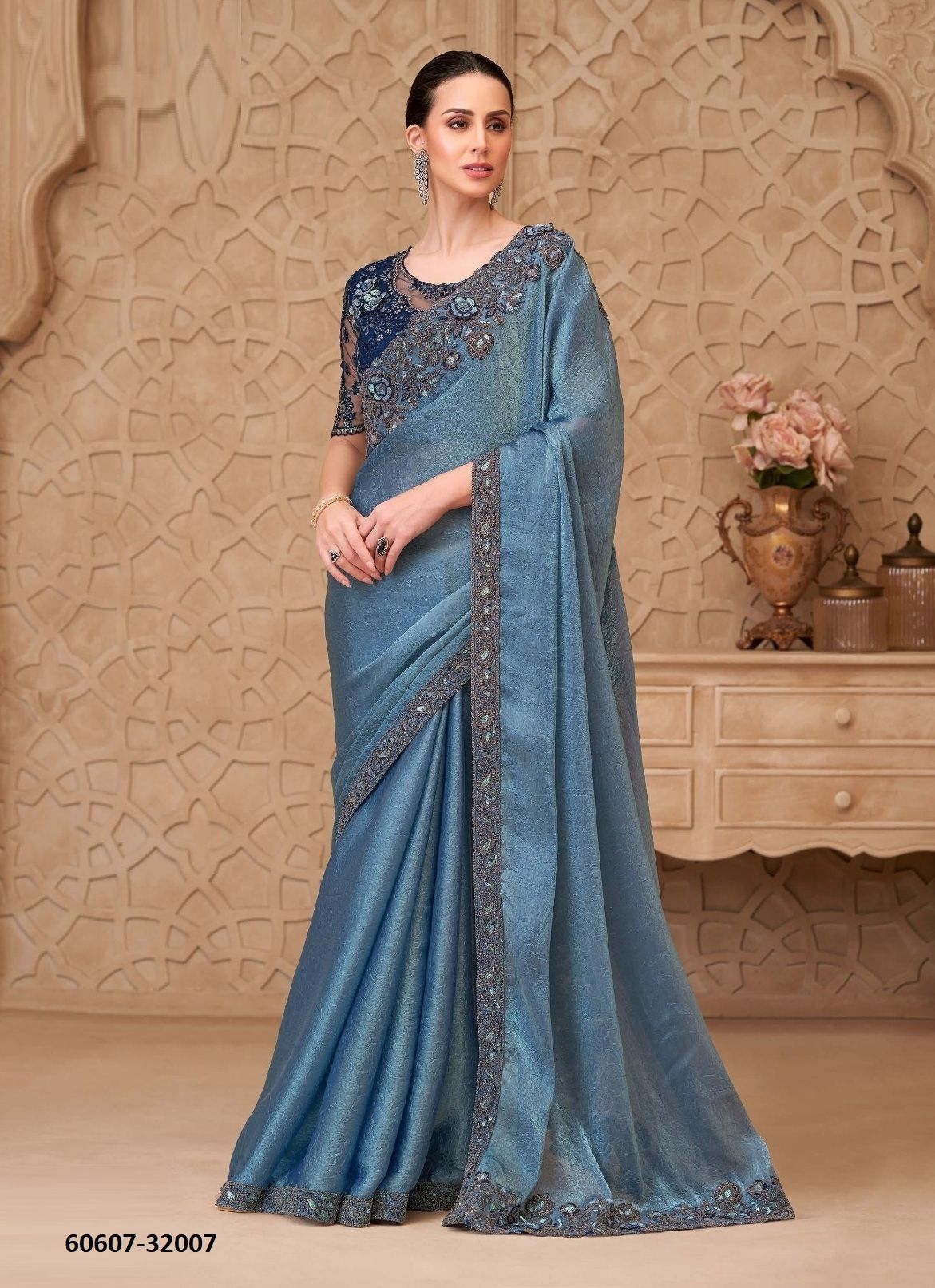 SILVER SCREEN 22 - Catalog # 60607 (Set of 18 Sarees) MADE IN INDIA BY THE FASHION HUB