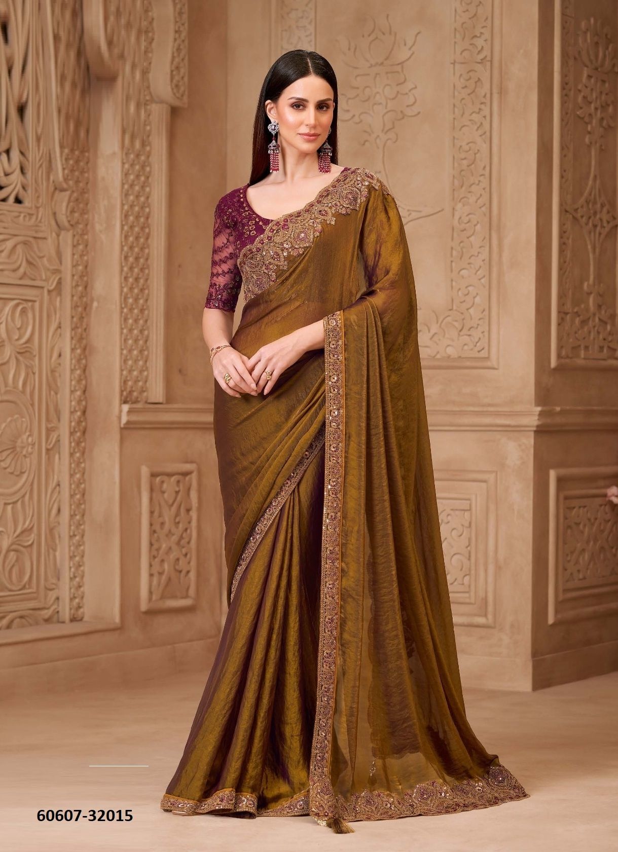 SILVER SCREEN 22 - Catalog # 60607 (Set of 18 Sarees) MADE IN INDIA BY THE FASHION HUB
