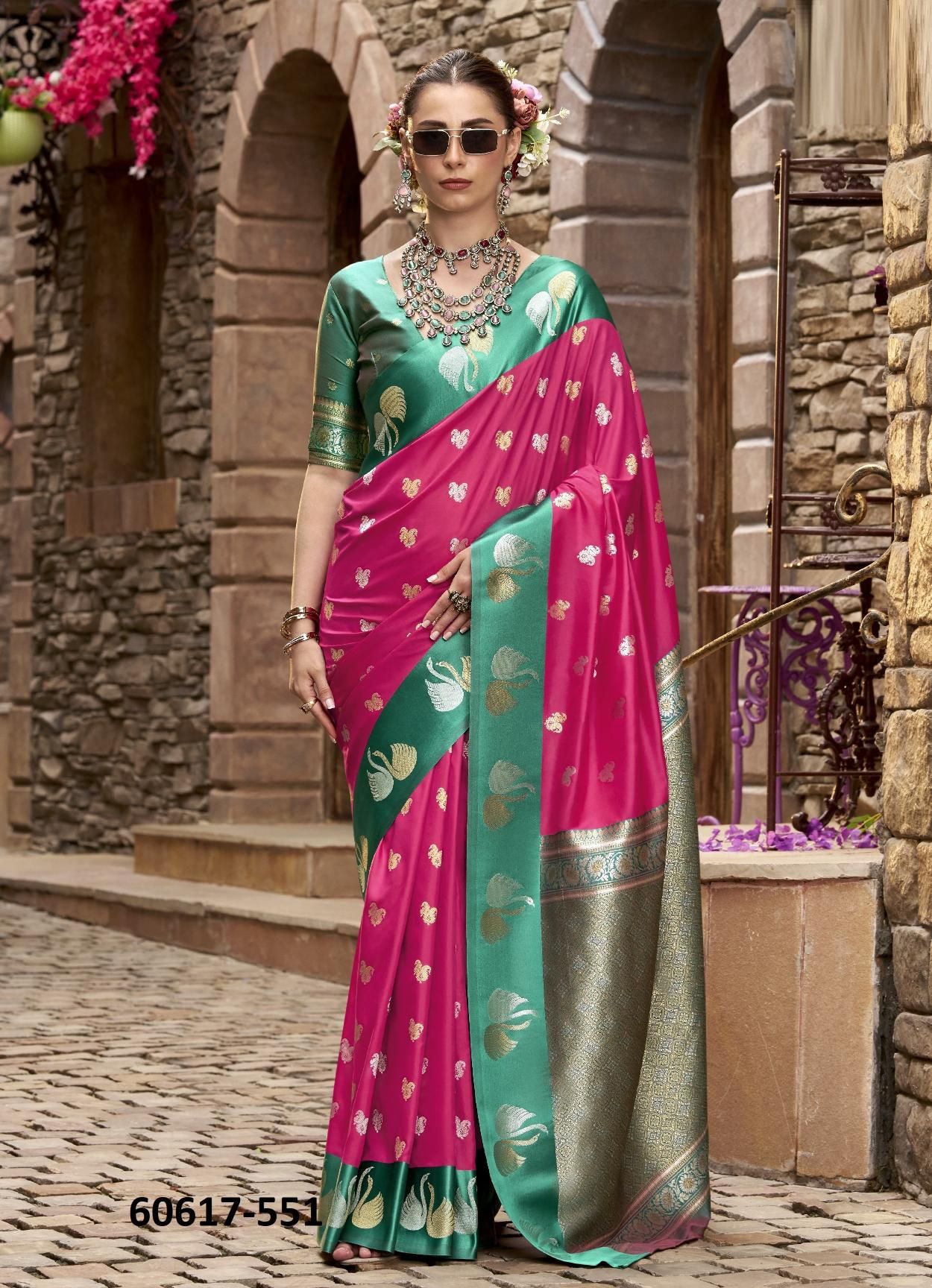 SINDHU GHAT - Catalog # 60617 (Set of 8 Sarees) MADE IN INDIA BY SERENGETI SINDHU GHAT - Catalog # 60617 (Set of 8 Sarees) MADE IN INDIA BY SERENGETI