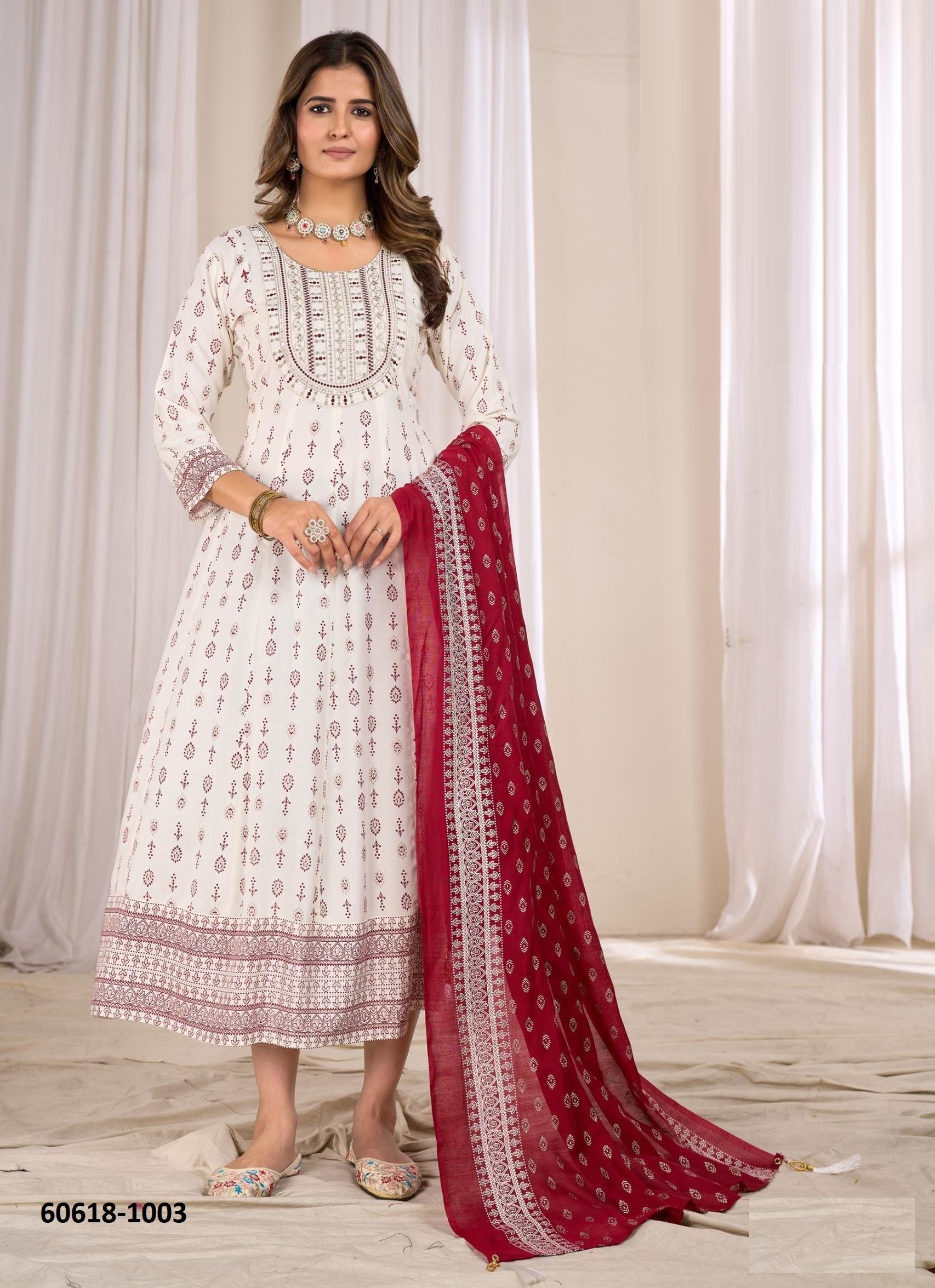 SENORITA REPRISE - Catalog # 60618 (Set of 6 Readymade Women's Kurtis / Tops) MADE IN INDIA BY BLUE HILLS