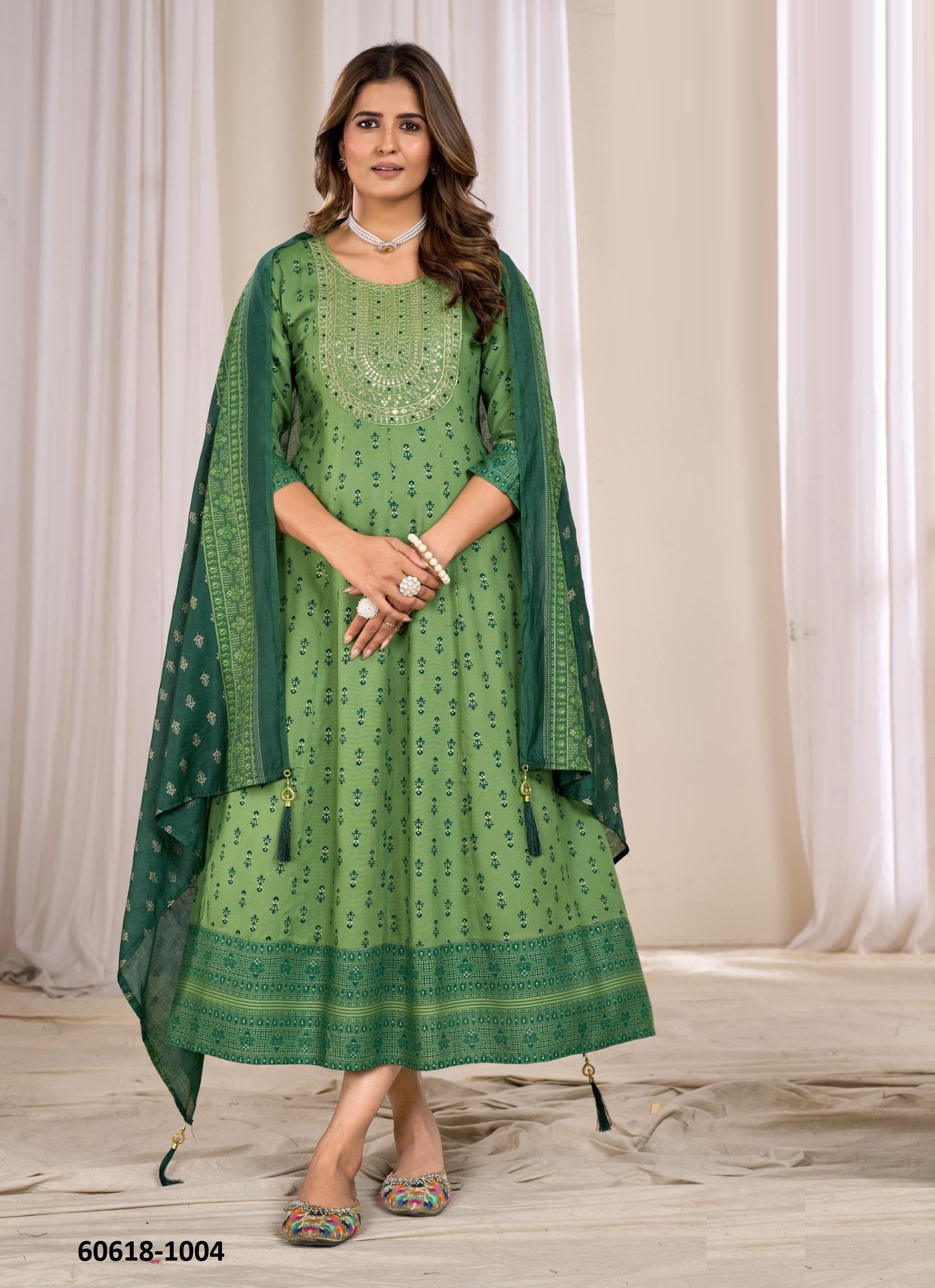 SENORITA REPRISE - Catalog # 60618 (Set of 6 Readymade Women's Kurtis / Tops) MADE IN INDIA BY BLUE HILLS