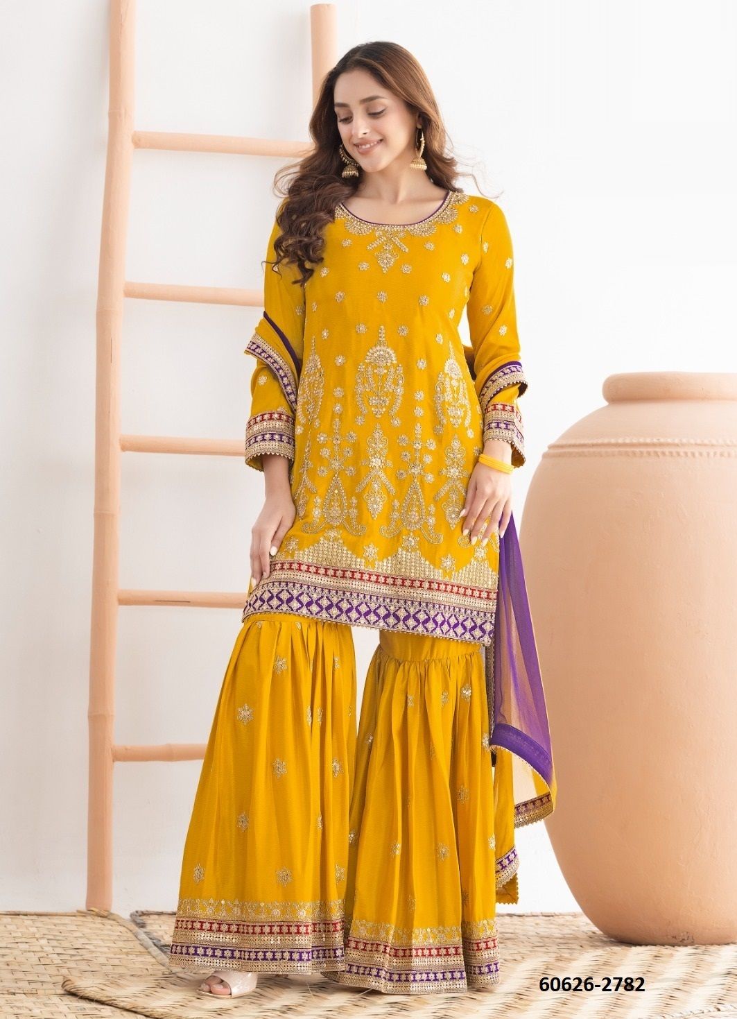 SIMROO - Catalog # 60626 (Set of 3 Readymade Salwar Suits) MADE IN INDIA BY GULZAR COUTURE