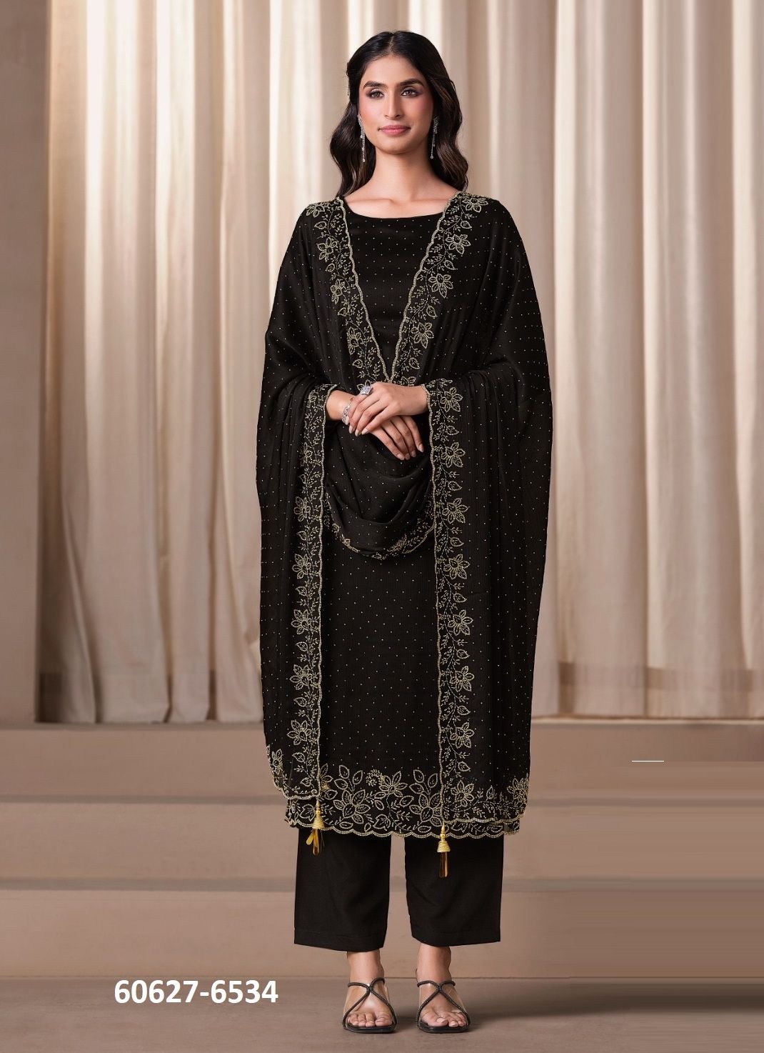 GLITTER 2 - Catalog # 60627 (Set of 6 Semi-Stitched / Un-Stitched Suits) MADE IN INDIA BY VIPUL FASHIONS
