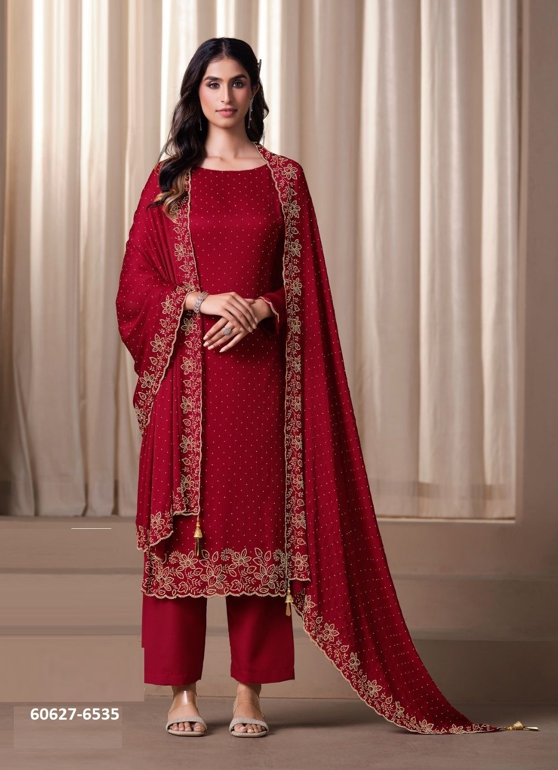 GLITTER 2 - Catalog # 60627 (Set of 6 Semi-Stitched / Un-Stitched Suits) MADE IN INDIA BY VIPUL FASHIONS