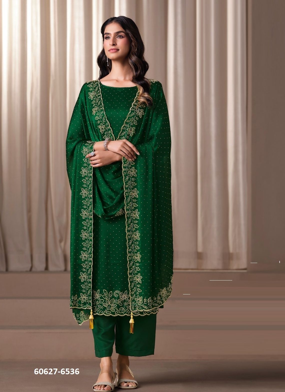 GLITTER 2 - Catalog # 60627 (Set of 6 Semi-Stitched / Un-Stitched Suits) MADE IN INDIA BY VIPUL FASHIONS