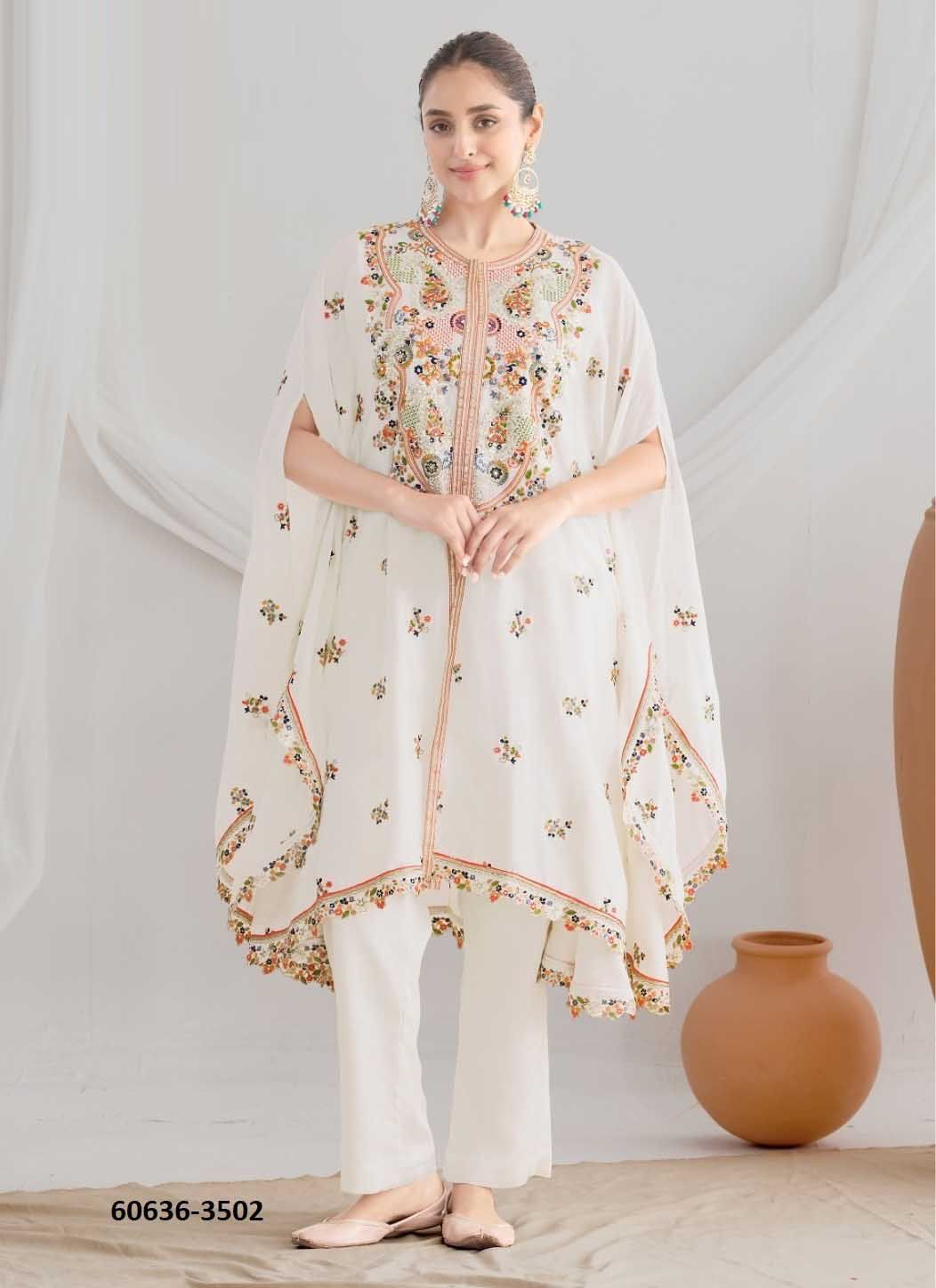 PAARO - Catalog # 60636 (Set of 3 Tops With Bottoms) MADE IN INDIA BY GULZAR COUTURE