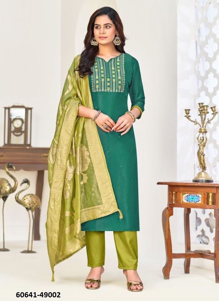 NADIA - Catalog # 60641 (Set of 12 Readymade Salwar Suits) MADE IN INDIA BY AABHARAN