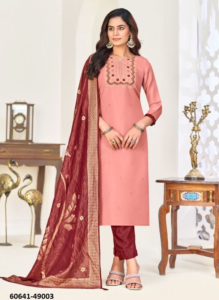 NADIA - Catalog # 60641 (Set of 12 Readymade Salwar Suits) MADE IN INDIA BY AABHARAN