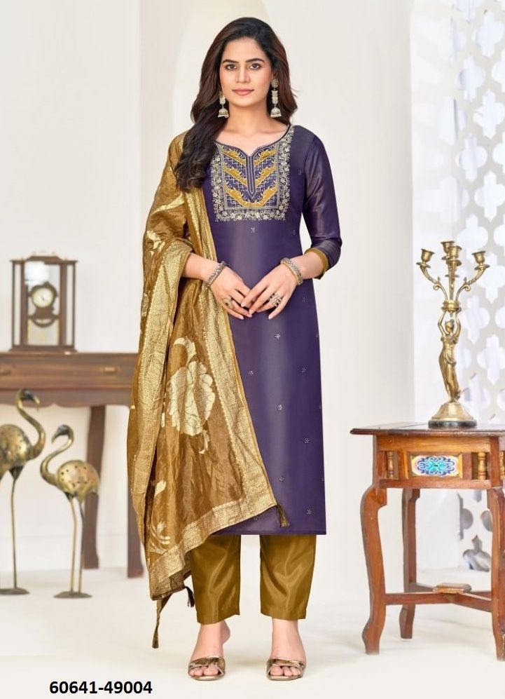 NADIA - Catalog # 60641 (Set of 12 Readymade Salwar Suits) MADE IN INDIA BY AABHARAN