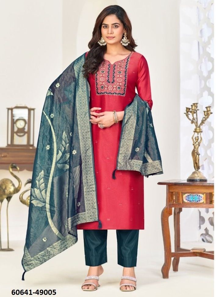 NADIA - Catalog # 60641 (Set of 12 Readymade Salwar Suits) MADE IN INDIA BY AABHARAN