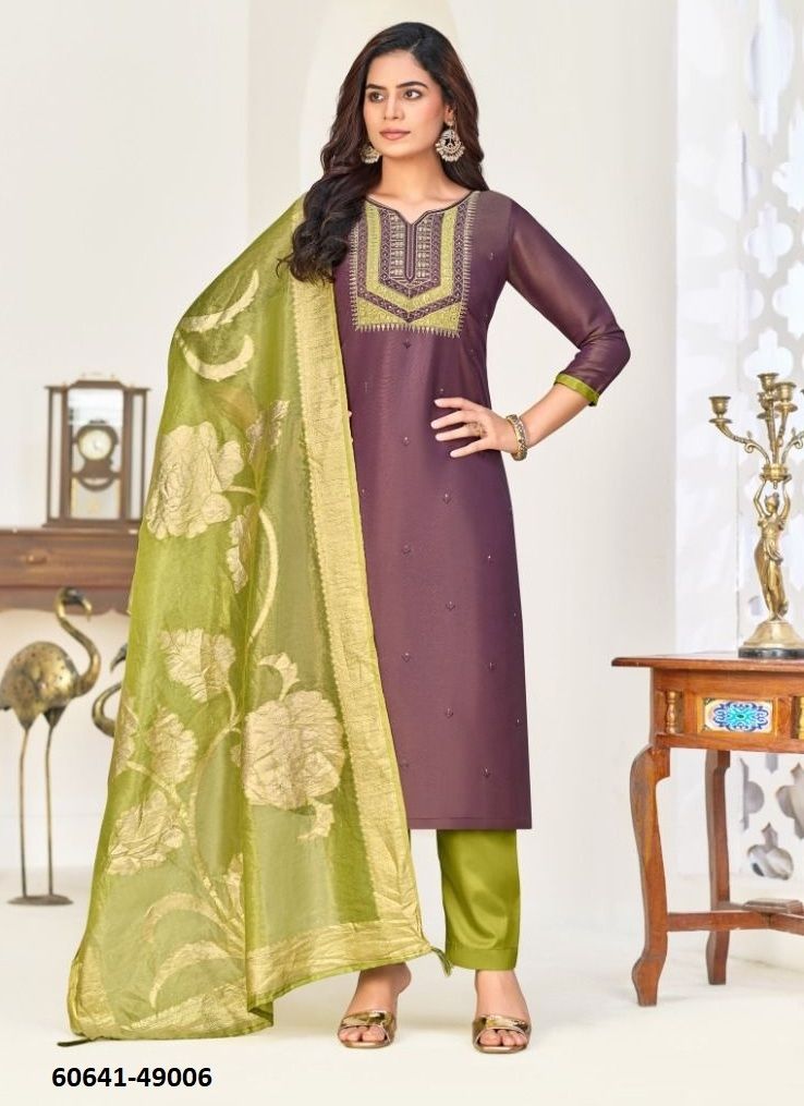 NADIA - Catalog # 60641 (Set of 12 Readymade Salwar Suits) MADE IN INDIA BY AABHARAN