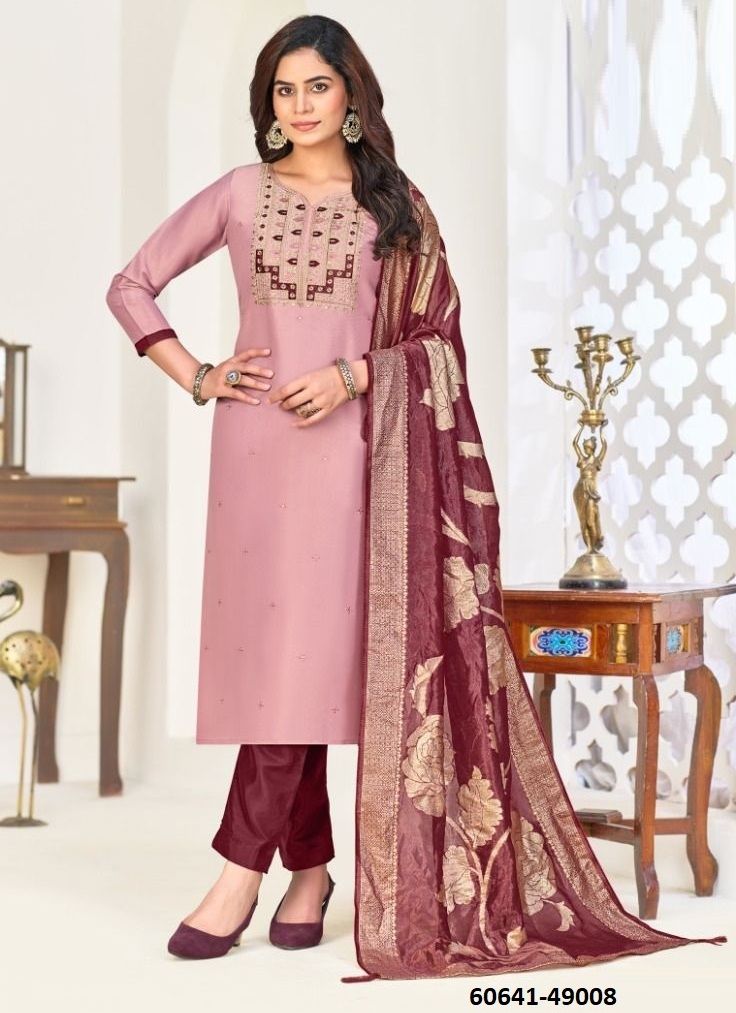 NADIA - Catalog # 60641 (Set of 12 Readymade Salwar Suits) MADE IN INDIA BY AABHARAN