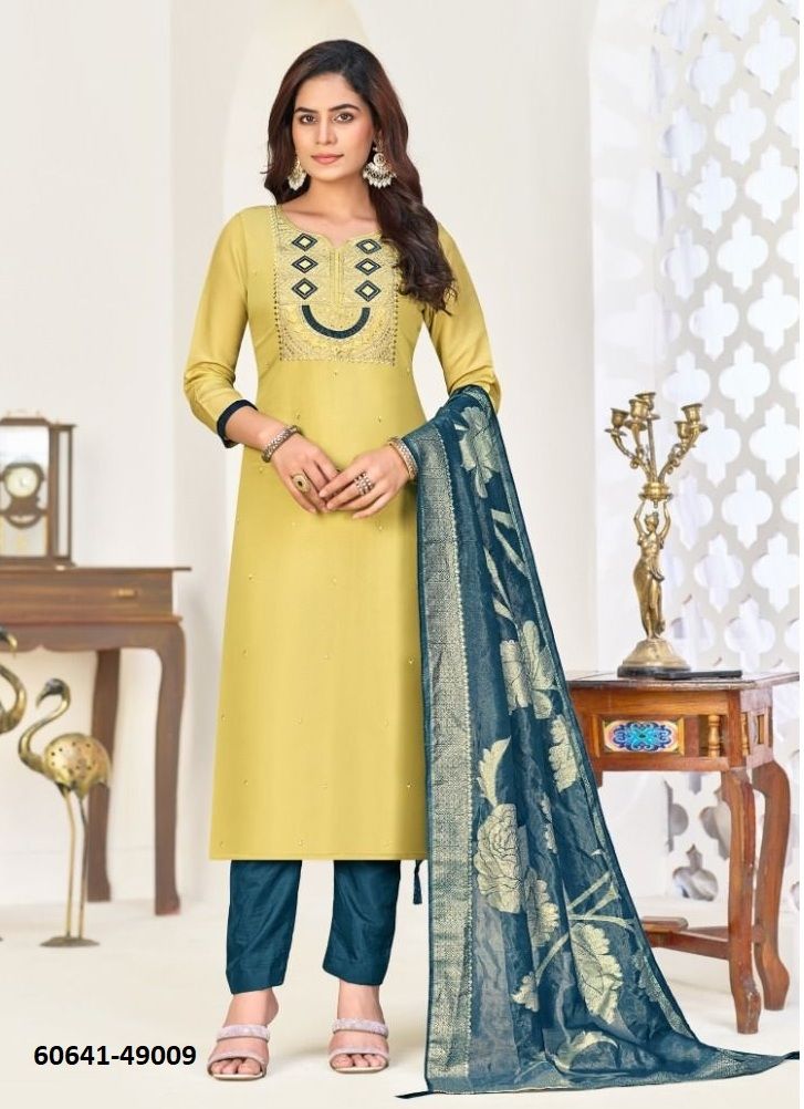 NADIA - Catalog # 60641 (Set of 12 Readymade Salwar Suits) MADE IN INDIA BY AABHARAN