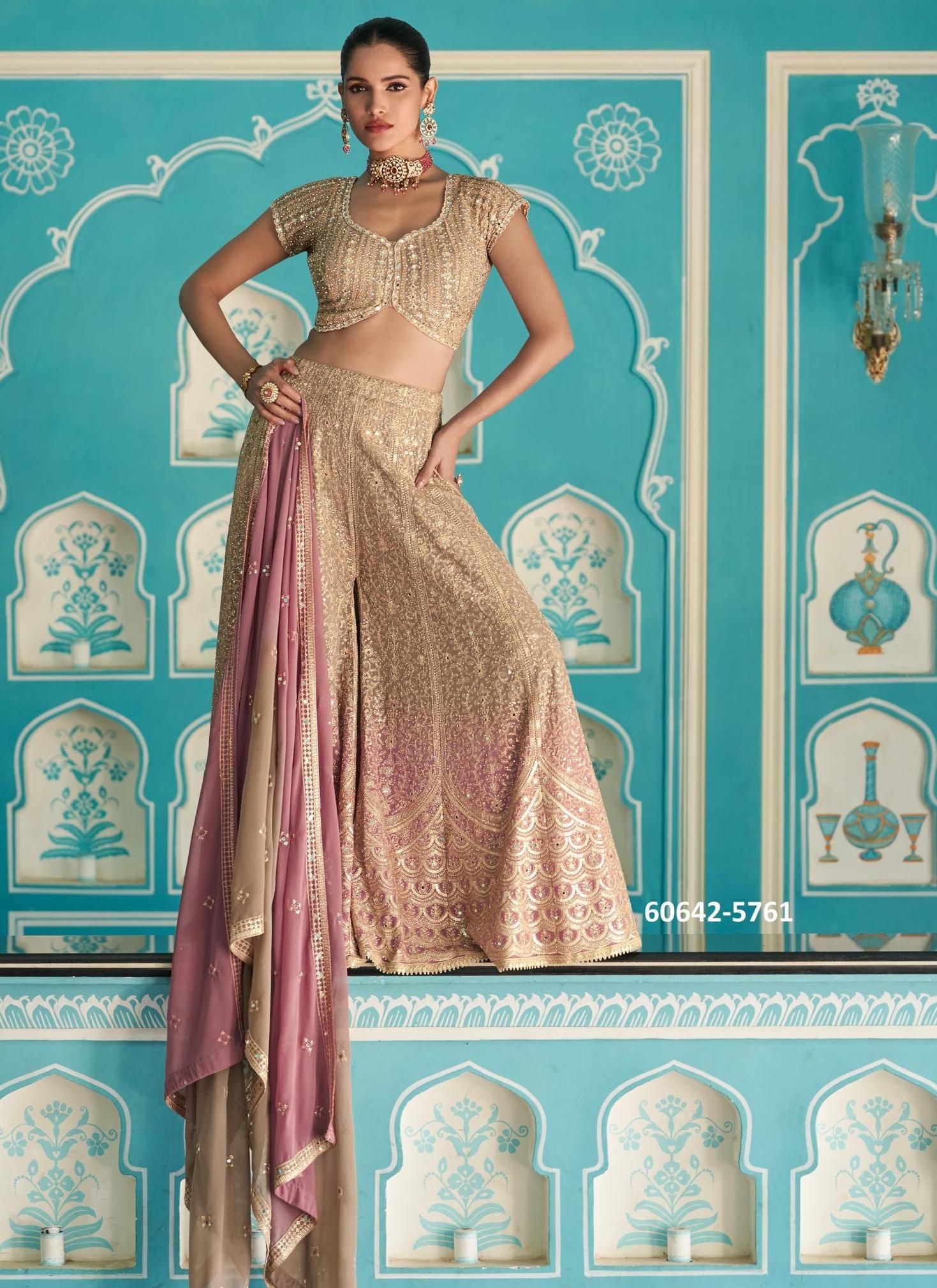 LASHKARA - Catalog # 60642 (Set of 5 Indo-Western Outfits) MADE IN INDIA BY SAYURI DESIGNER