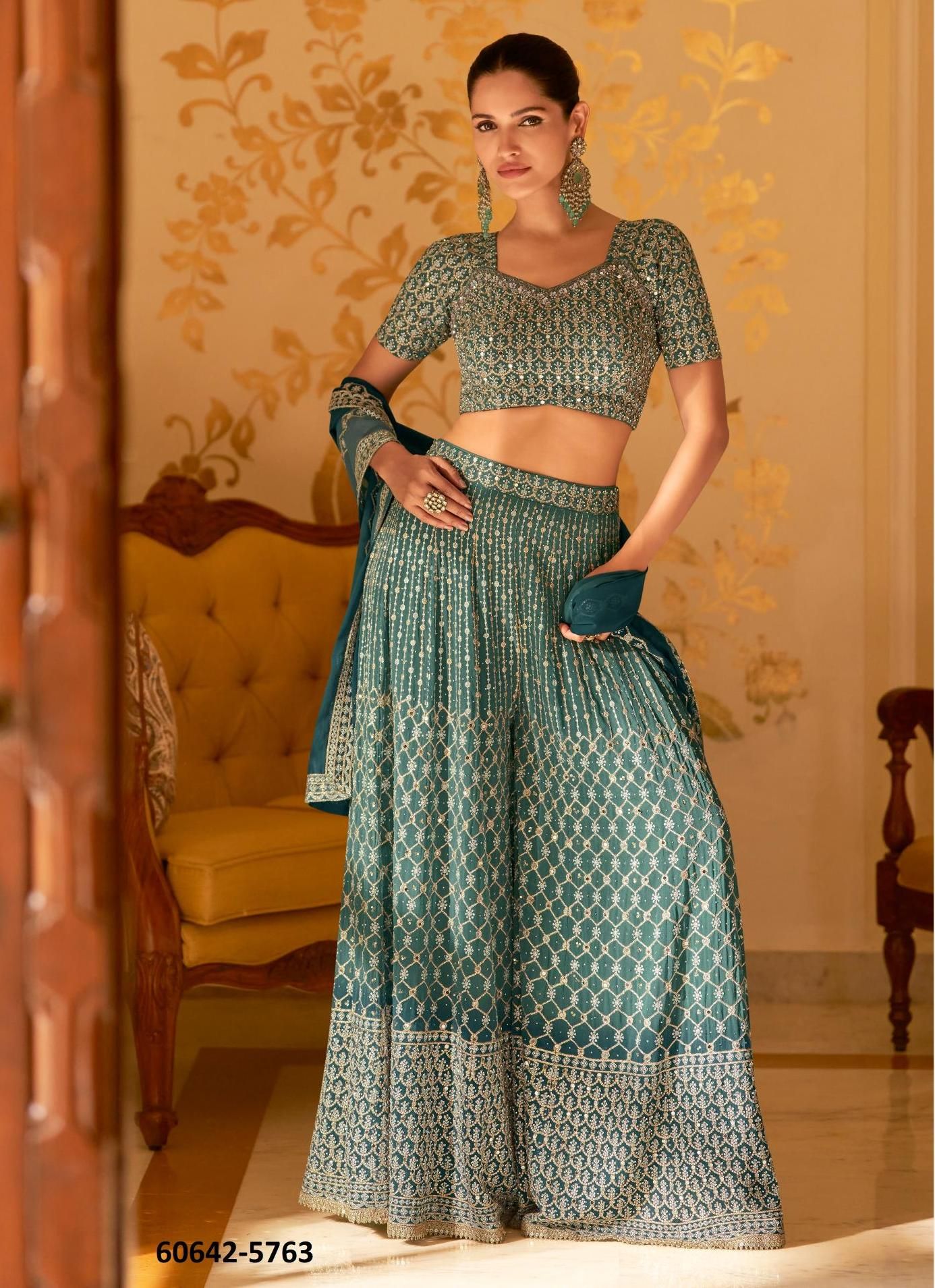 LASHKARA - Catalog # 60642 (Set of 5 Indo-Western Outfits) MADE IN INDIA BY SAYURI DESIGNER
