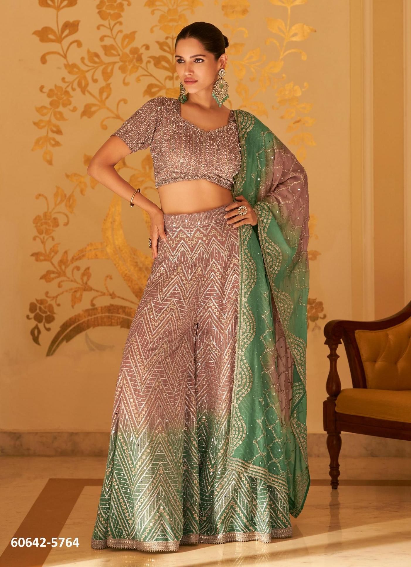 LASHKARA - Catalog # 60642 (Set of 5 Indo-Western Outfits) MADE IN INDIA BY SAYURI DESIGNER