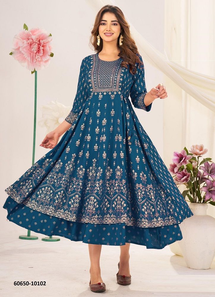 JYOTIKA - Catalog # 60650 (Set of 4 Readymade Women's Kurtis / Tops) MADE IN INDIA BY BLUE HILLS