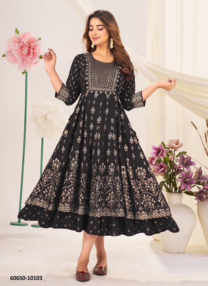 JYOTIKA - Catalog # 60650 (Set of 4 Readymade Women's Kurtis / Tops) MADE IN INDIA BY BLUE HILLS