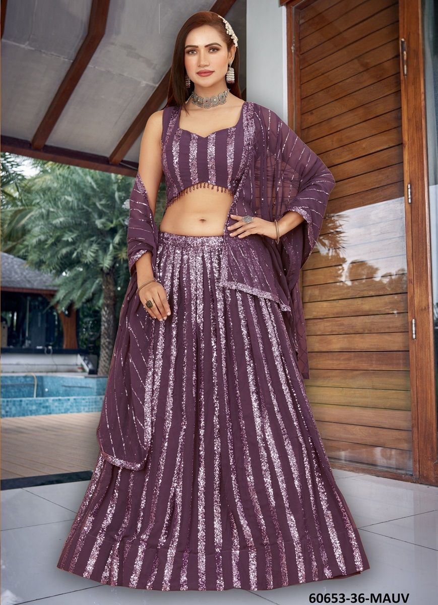 SERIES 36 - Catalog # 60653 (Set of 5 Semi-Stitched Lehengas) MADE IN INDIA BY SERENGETI