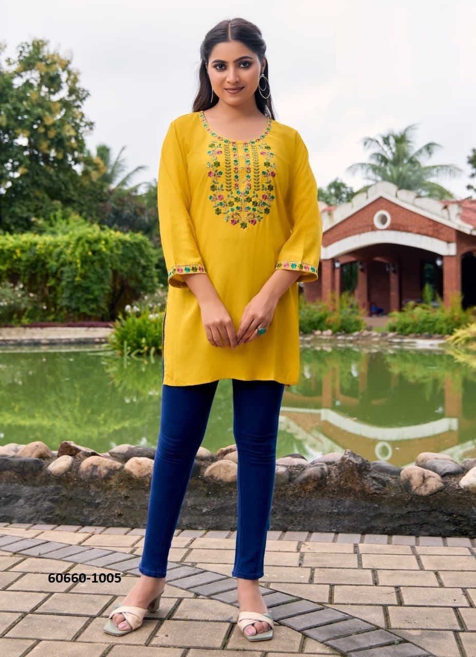 BUBBLY 15 - Catalog # 60660 (Set of 9 Readymade Women's Kurtis / Tops) MADE IN INDIA BY TIPS & TOPS BUBBLY 15 - Catalog # 60660 (Set of 9 Readymade Women's Kurtis / Tops) MADE IN INDIA BY TIPS & TOPS